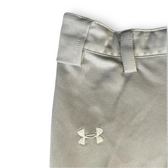 Under Armour Youth Medium Baseball Pants Gray Elastic Hem HeatGear - Picture 5 of 10